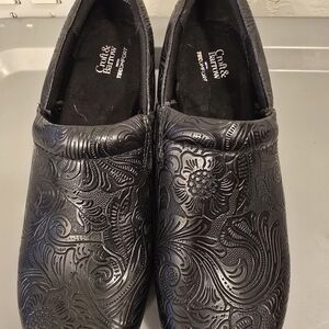 croft & barrow Black Embossed Floral Slip-On Loafers